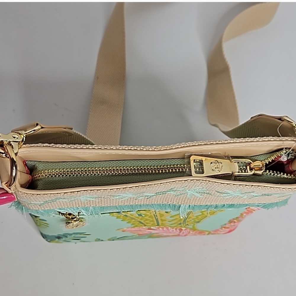 Spartina 449 Hipster Queenie Tropical Floral Sea Foam Crossbody NEW - Picture 5 of 12